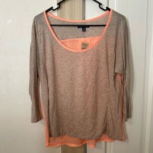 American Eagle Outfitters Tan and Peach Blouse